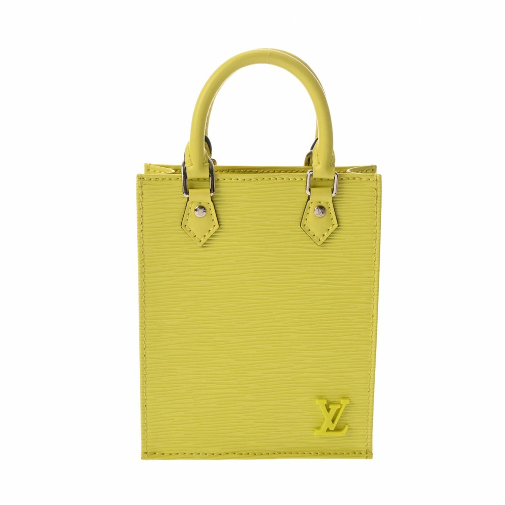 LOUIS VUITTON Epi Sac Plat Jaune Cedrat Leather Handbag